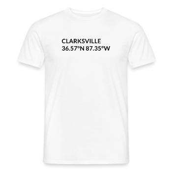Coordonnées Clarksville, Tennessee, États-Unis - T-shirt homme - blanc - Devant - AI Model Male 178 dark (178cm)