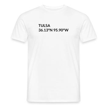 Tulsa Oklahoma USA Koordinaten - Männer T-Shirt - Weiß - Vorne - AI Model Male 178 dark (178cm)