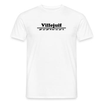 Villejuif Coordinates - Men's T-Shirt - white - Front - AI Model Male 178 dark (178cm)