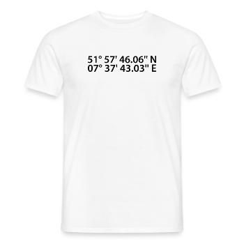 Münster coordinates - Men's T-Shirt - white - Front - AI Model Male 178 dark (178cm)