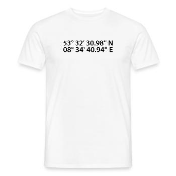 Coordonnées de Bremerhaven - T-shirt homme - blanc - Devant - AI Model Male 178 dark (178cm)