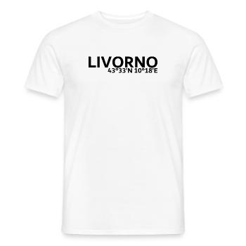 Coordonnées de Livourne - T-shirt homme - blanc - Devant - AI Model Male 178 dark (178cm)