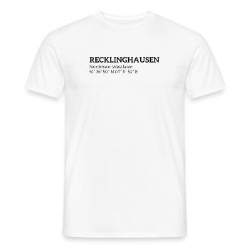 Recklinghausen North Rhine-Westphalia coordinates - Men's T-Shirt - white - Front - AI Model Male 178 dark (178cm)
