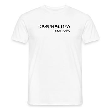 League City Texas USA Koordinaten - Männer T-Shirt - Weiß - Vorne - AI Model Male 178 dark (178cm)