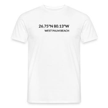 West Palm Beach Florida USA Koordinaten - Männer T-Shirt - Weiß - Vorne - AI Model Male 178 dark (178cm)