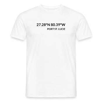 Port St. Lucie Florida USA Koordinaten - Männer T-Shirt - Weiß - Vorne - AI Model Male 178 dark (178cm)