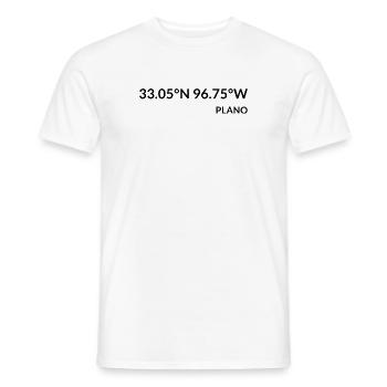 Plano Texas USA Koordinaten - Männer T-Shirt - Weiß - Vorne - AI Model Male 178 dark (178cm)