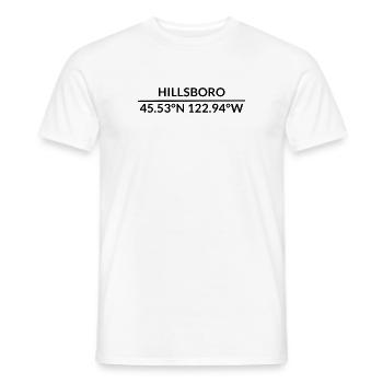 Hillsboro Oregon USA Koordinaten - Männer T-Shirt - Weiß - Vorne - AI Model Male 178 dark (178cm)