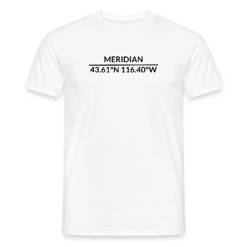 Coordonnées Meridian, Idaho, États-Unis - T-shirt homme - blanc - Devant - AI Model Male 178 dark (178cm)
