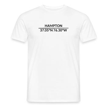 Coordonnées Hampton, Virginie, États-Unis - T-shirt homme - blanc - Devant - AI Model Male 178 dark (178cm)