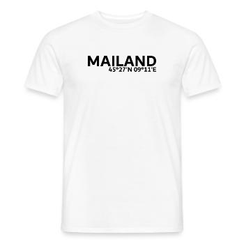 Coordonnées de Milan - T-shirt homme - blanc - Devant - AI Model Male 178 dark (178cm)