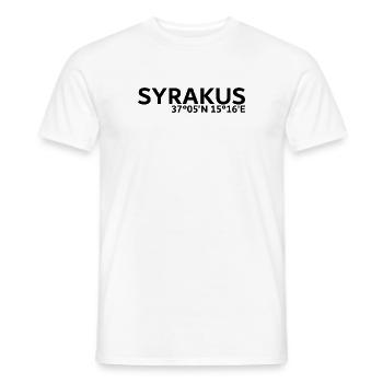 Syrakus Koordinaten - Männer T-Shirt - Weiß - Vorne - AI Model Male 178 dark (178cm)