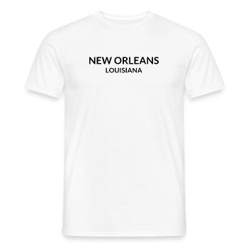 La Nouvelle-Orléans, Louisiane, États-Unis - T-shirt homme - blanc - Devant - AI Model Male 178 dark (178cm)