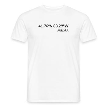 Aurora Illinois USA Koordinaten - Männer T-Shirt - Weiß - Vorne - AI Model Male 178 dark (178cm)