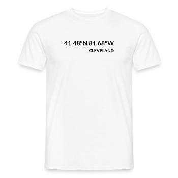 Cleveland, Ohio, USA Coordinates - Men's T-Shirt - white - Front - AI Model Male 178 dark (178cm)