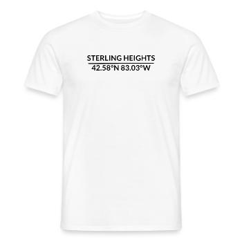 Sterling Heights Michigan USA Koordinaten - Männer T-Shirt - Weiß - Vorne - AI Model Male 178 dark (178cm)