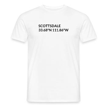 Scottsdale, Arizona, USA Coordinates - Men's T-Shirt - white - Front - AI Model Male 178 dark (178cm)