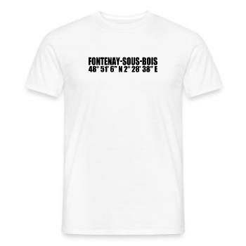 Fontenay-sous-Bois Koordinaten - Männer T-Shirt - Weiß - Vorne - AI Model Male 178 dark (178cm)