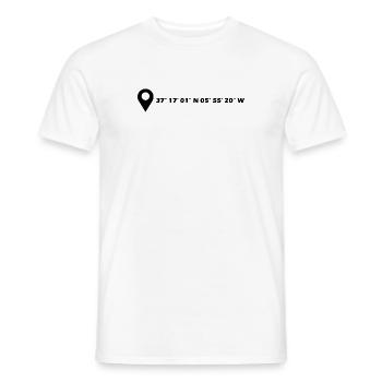 Coordonnées de Dos Hermanas - T-shirt homme - blanc - Devant - AI Model Male 178 dark (178cm)