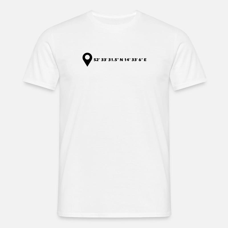 Coordonnées Francfort-sur-l’Oder - T-shirt Homme - blanc