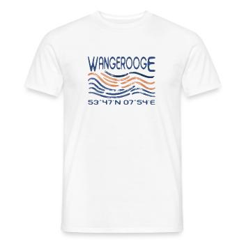 Wangerooge GPS coordinates - Men's T-Shirt - white - Front - AI Model Male 178 dark (178cm)