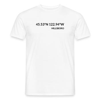 Hillsboro Oregon USA Koordinaten - Männer T-Shirt - Weiß - Vorne - AI Model Male 178 dark (178cm)