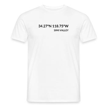 Simi Valley California USA Koordinaten - Männer T-Shirt - Weiß - Vorne - AI Model Male 178 dark (178cm)