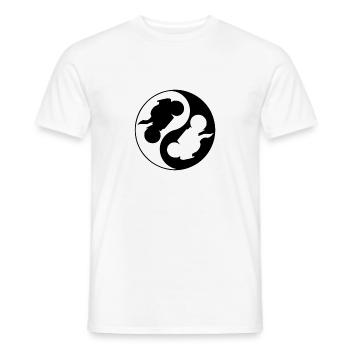 yin yang moto motard - T-shirt homme - blanc - Devant - AI Model Male 178 dark (178cm)