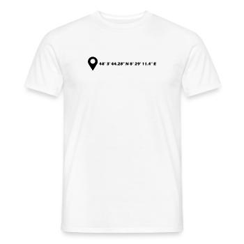 Coordonnées de Villingen-Schwenningen - T-shirt homme - blanc - Devant - AI Model Male 178 dark (178cm)