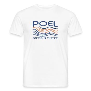 Poel Island Baltic Sea GPS coordinates - Men's T-Shirt - white - Front - AI Model Male 178 dark (178cm)