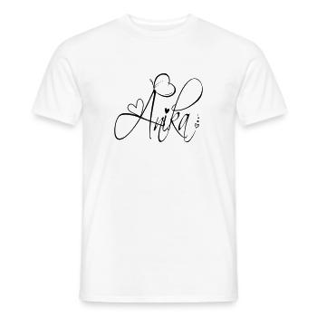 Anika Last Name First Name Girl Calligraphy Decor - Men's T-Shirt - white - Front - AI Model Male 178 dark (178cm)
