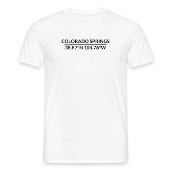 Colorado Springs Colorado USA Koordinaten - Männer T-Shirt - Weiß - Vorne - AI Model Male 178 dark (178cm)