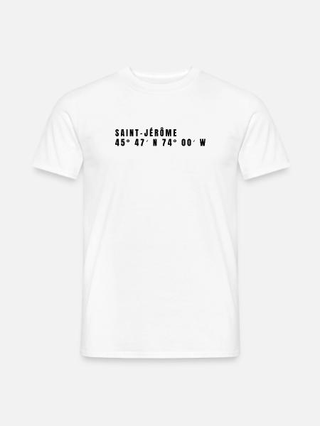 Coordonnées Saint-Jérôme, Canada - T-shirt homme - blanc