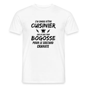 BOGOSSE CUISINIER - T-shirt homme - blanc - Devant - AI Model Male 178 dark (178cm)