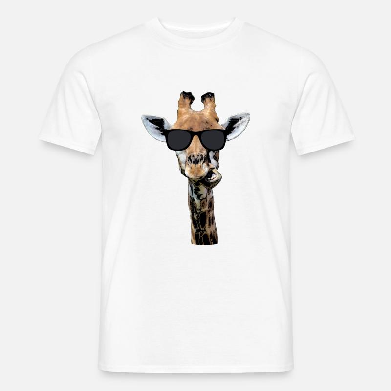 coole Giraffe mit Sonnenbrille, witziges Geschenk - Männer T-Shirt - Weiß