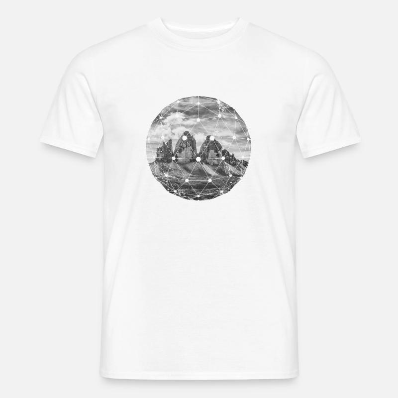 Three Peaks Dolomites Geometric shape Polygon - Men's T-Shirt - white