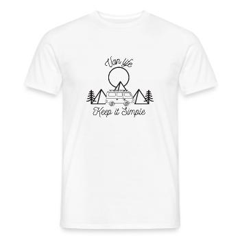 Van life keep it simple life - Männer T-Shirt - Weiß - Vorne - AI Model Male 178 dark (178cm)