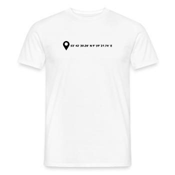 Coordonnées de Norderstedt - T-shirt homme - blanc - Devant - AI Model Male 178 dark (178cm)