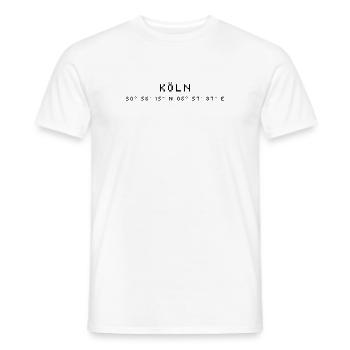 les coordonnées de Cologne - T-shirt homme - blanc - Devant - AI Model Male 178 dark (178cm)