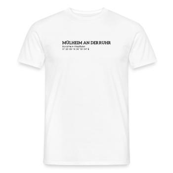 Mülheim an der Ruhr North Rhine-Westphalia Coordinates - Men's T-Shirt - white - Front - AI Model Male 178 dark (178cm)