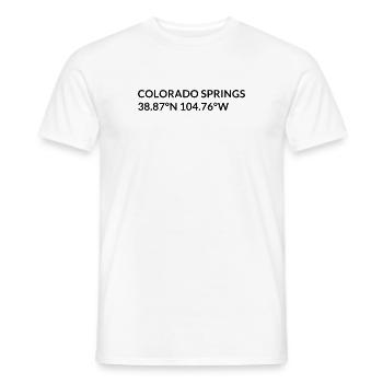 Colorado Springs Colorado USA Koordinaten - Männer T-Shirt - Weiß - Vorne - AI Model Male 178 dark (178cm)