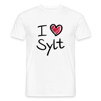 i_love_sylt__f2 - Männer T-Shirt - Weiß - Vorne - AI Model Male 178 dark (178cm)