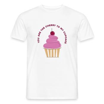 Cupcake - Your are my Cherry - Declaration of Love - Men's T-Shirt - white - Front - AI Model Male 178 dark (178cm)