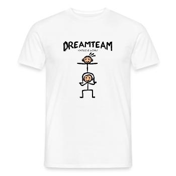 Père et fils en équipe de rêve - T-shirt homme - blanc - Devant - AI Model Male 178 dark (178cm)