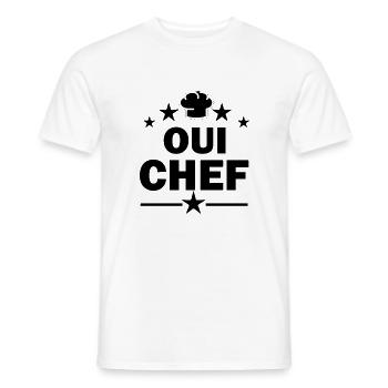 Oui Chef - Cadeau Cuisine - T-shirt homme - blanc - Devant - AI Model Male 178 dark (178cm)