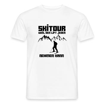 Lustiger Skitouren Spruch Ski Tour Geschenkidee - Männer T-Shirt - Weiß - Vorne - AI Model Male 178 dark (178cm)