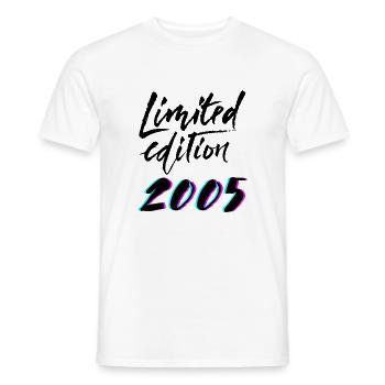 Limited Edition 2005 Cadeau d’anniversaire - T-shirt homme - blanc - Devant - AI Model Male 178 dark (178cm)