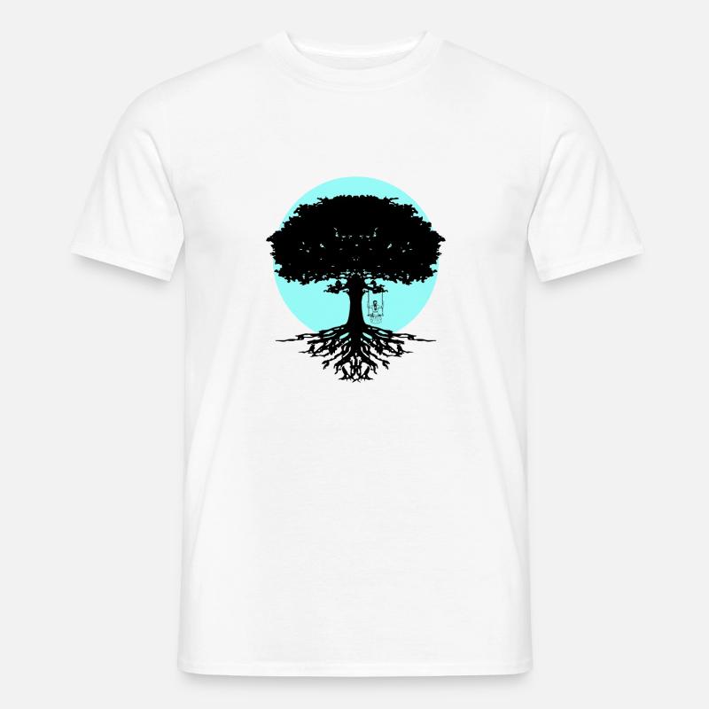 Mädchen Schaukelt am Baum - Männer T-Shirt - Weiß