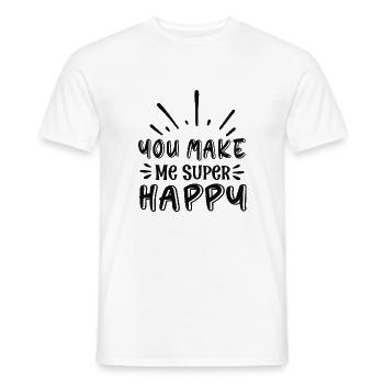 You Make Me Super Happy - Männer T-Shirt - Weiß - Vorne - AI Model Male 178 dark (178cm)