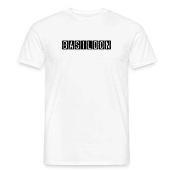 Panneau de l’aéroport de Basildon - T-shirt homme - blanc - Devant - AI Model Male 178 dark (178cm)